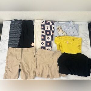 Cat & Jack Hello Kitty Frozen Nautica Lot Of 9 Leggings Tops Shorts Girls 4T